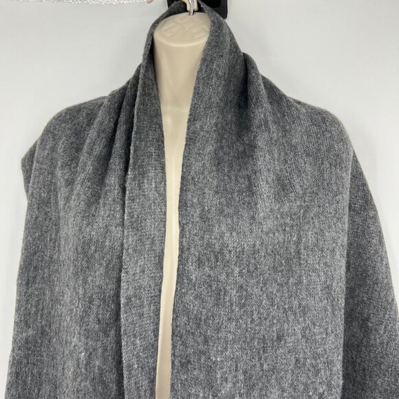 Lucky Brand Fringed Long Scarf Fall Winter Warm Cozy gray - Picture 2 of 7